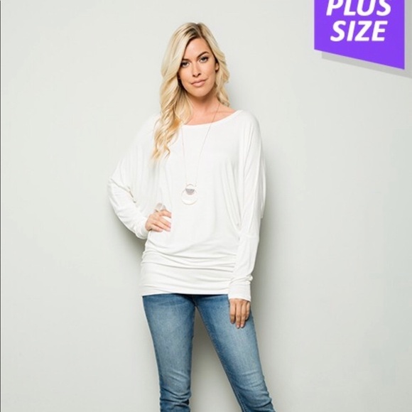 Tops - Plus Size Loose Fit Solid Top